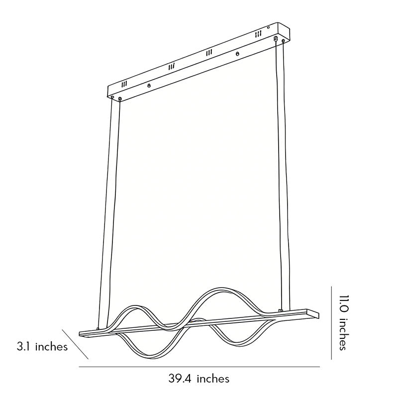 Simple Long Waves Lines 3 Step Dimming Modern Dining Room Chandeliers
