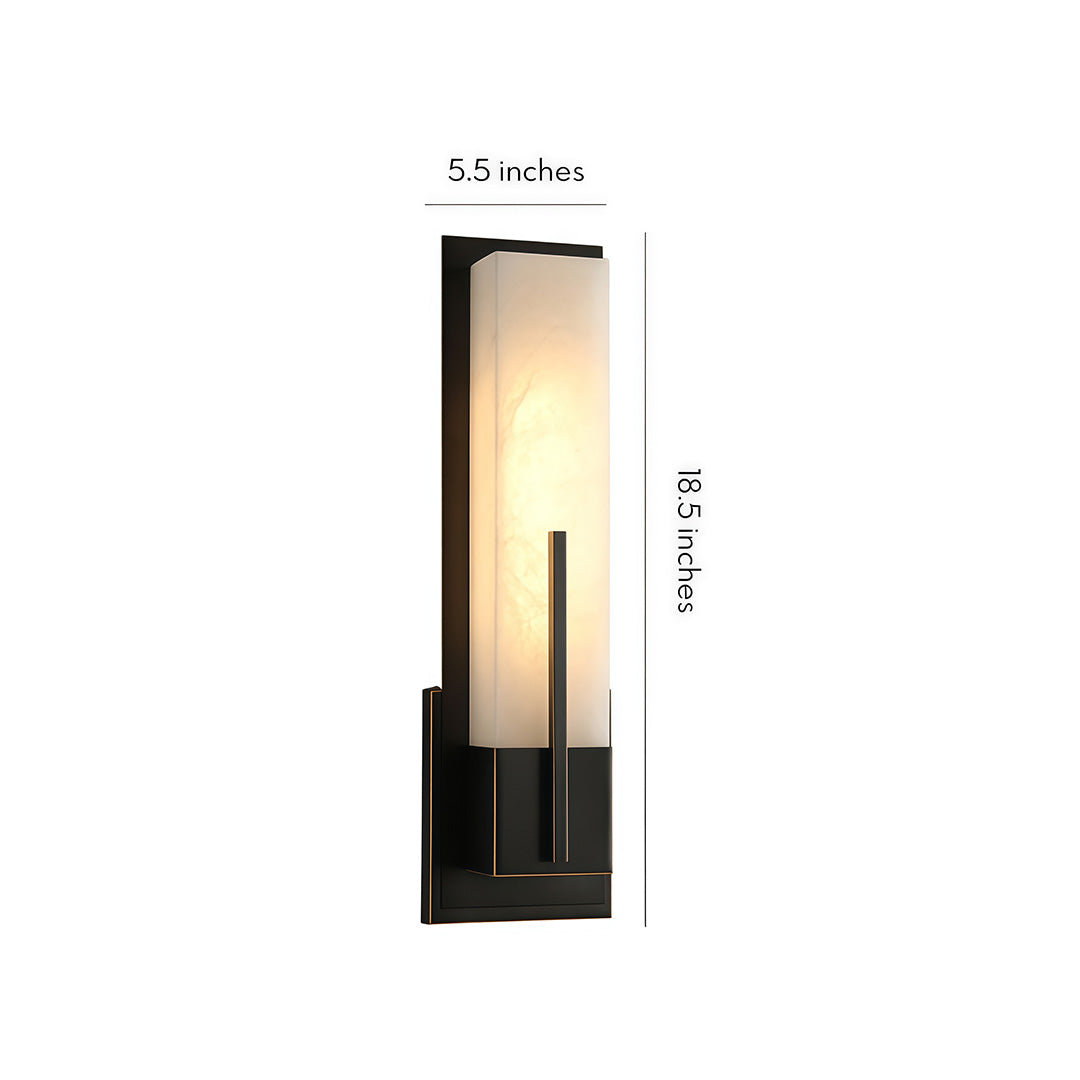Rectangular Wall Sconce Full Copper Cloud Stone Lamp