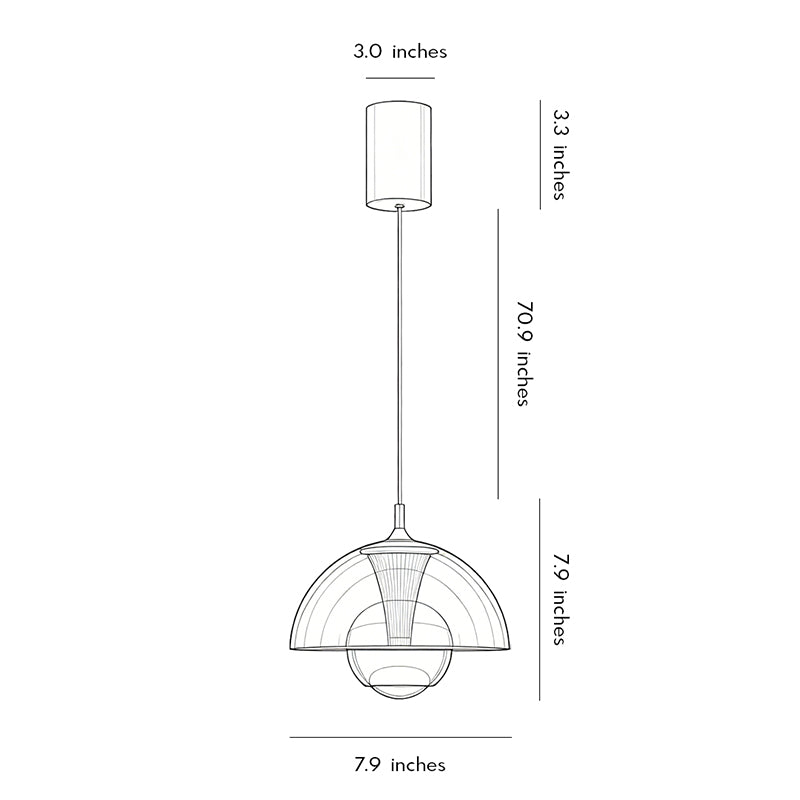Black Pendant Ceiling Light Italian Bud-Inspired Light
