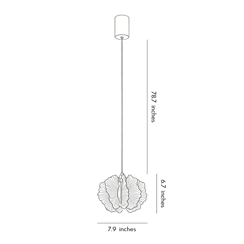 Petal Pendant Light French Cream-Style Adjustable Ceiling Light