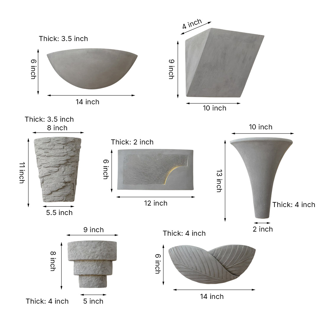 Night Wall Light Cement Up Lighting Minimalist Cement Body Lamp