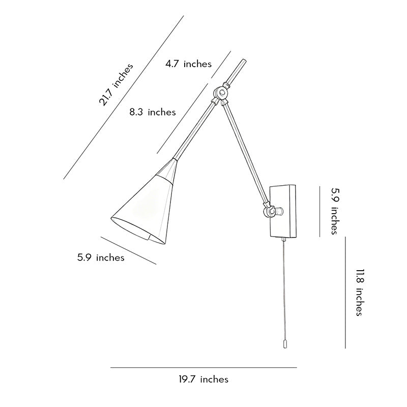 Swing Arm Sconces American-Style Rotatable Wall Light