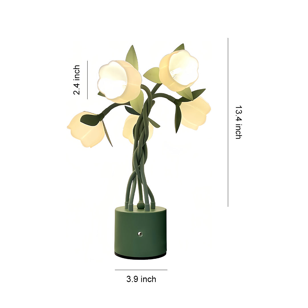 Artistic Table Lamps Vintage Green with Flexible Stems Creative Lamp