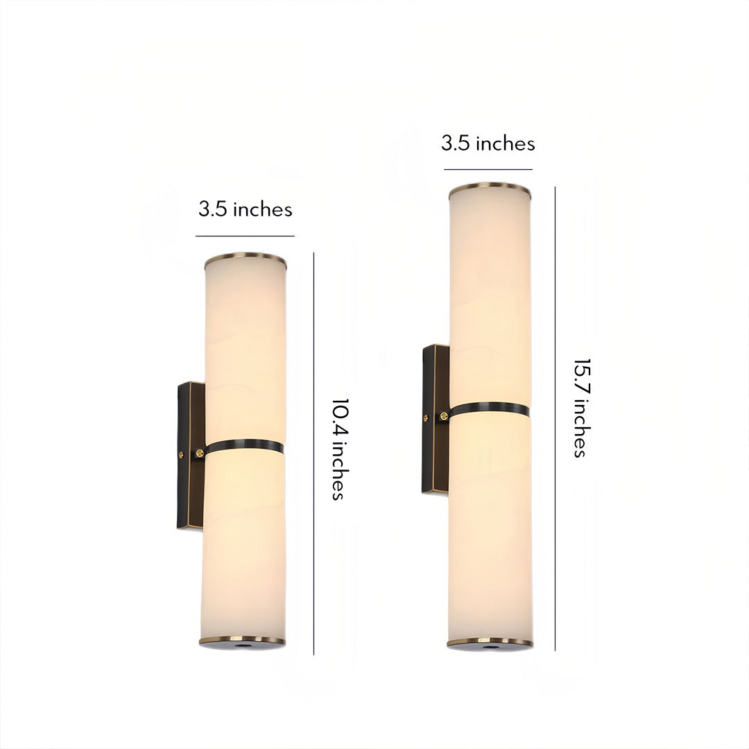 Cylinder Wall Sconce Modern Solid Copper Cloud Stone Lamp