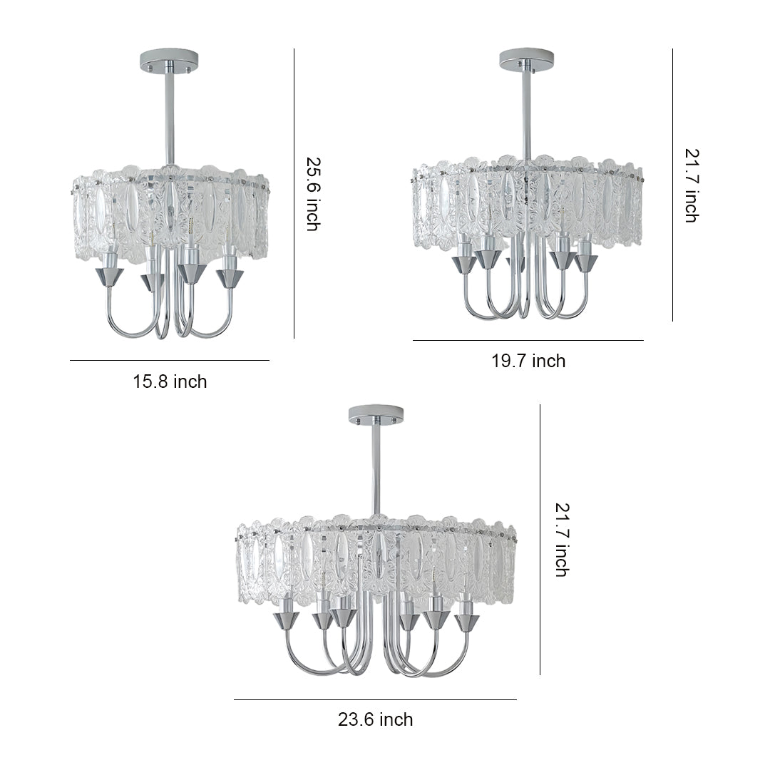 French Iron Chandelier Chic Chrome Island Metal Ceiling Light