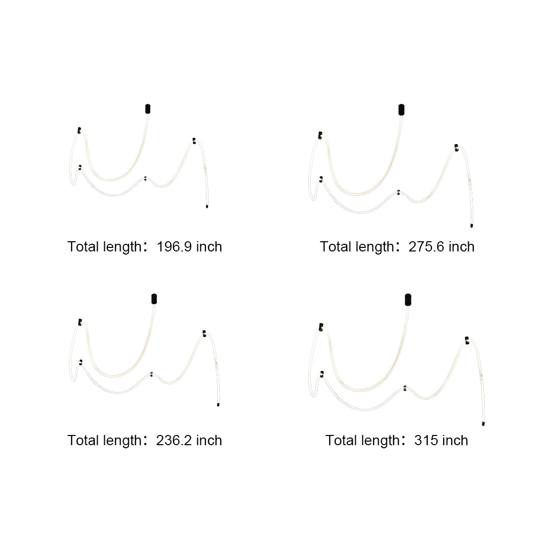 Long LED Ceiling Light Minimalist Creative Black Linear Lamp