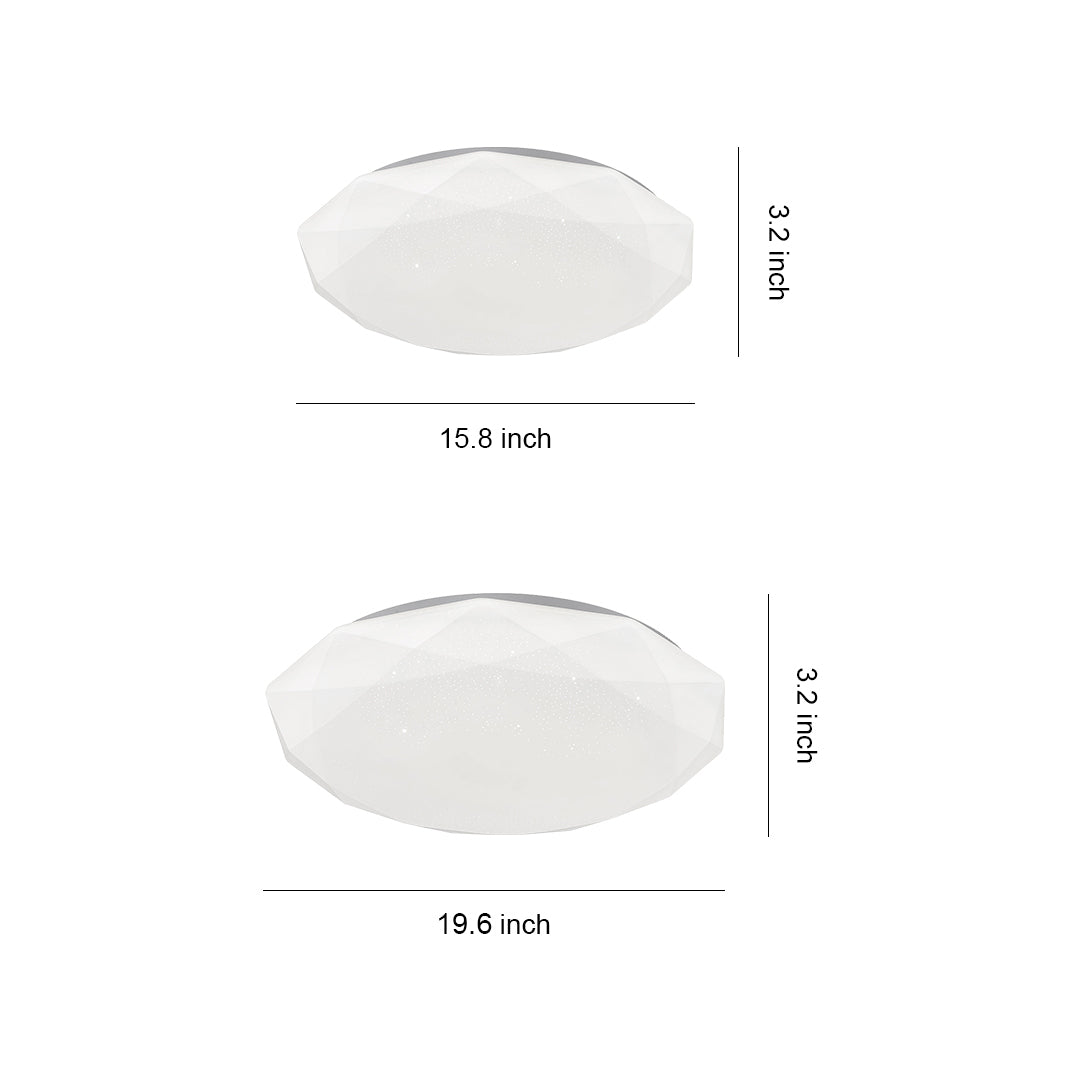 Geometric Flush Mount Ceiling Light White Full-Sky Star Lamp