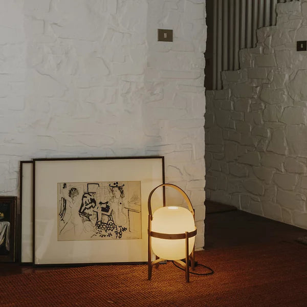 Portable Wood Basket Decor Glass Nordic Table Lamps Bedside Lighting