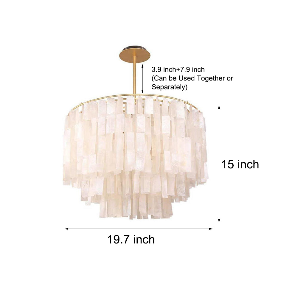 Modern Shell Shaped Contemporary Chandeliers Rustic Capiz Chandeliers