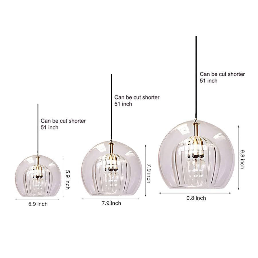 Unique Glass Globe LED Modern Pendant Light Hanging Lamp Island Lights