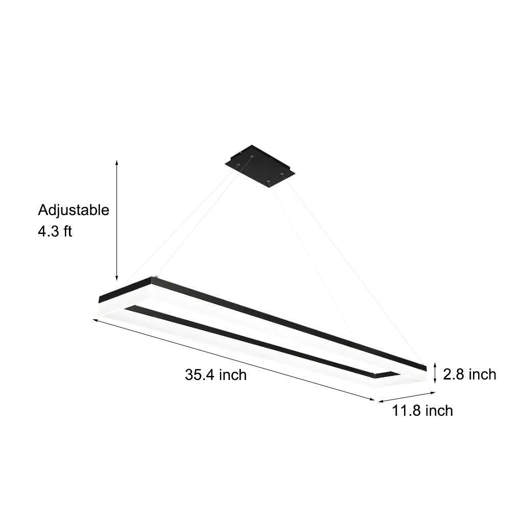 Rectangular Home Office Chandeliers LED Modern Chandeliers