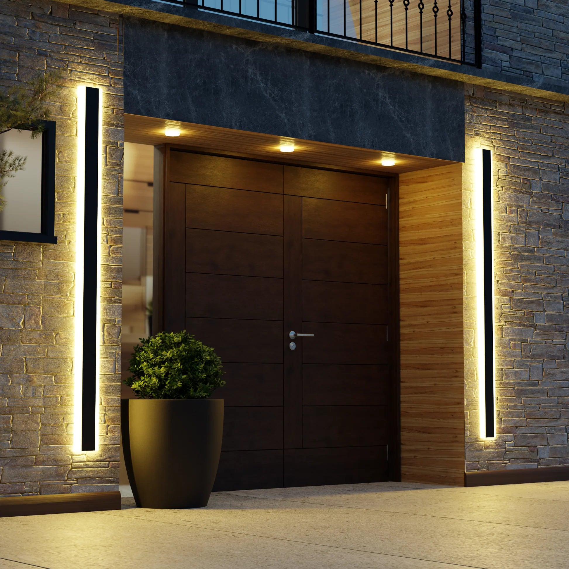 Minimalist Line Outdoor Waterproof Dust-proof LED Garden Wall Sconces - Dazuma