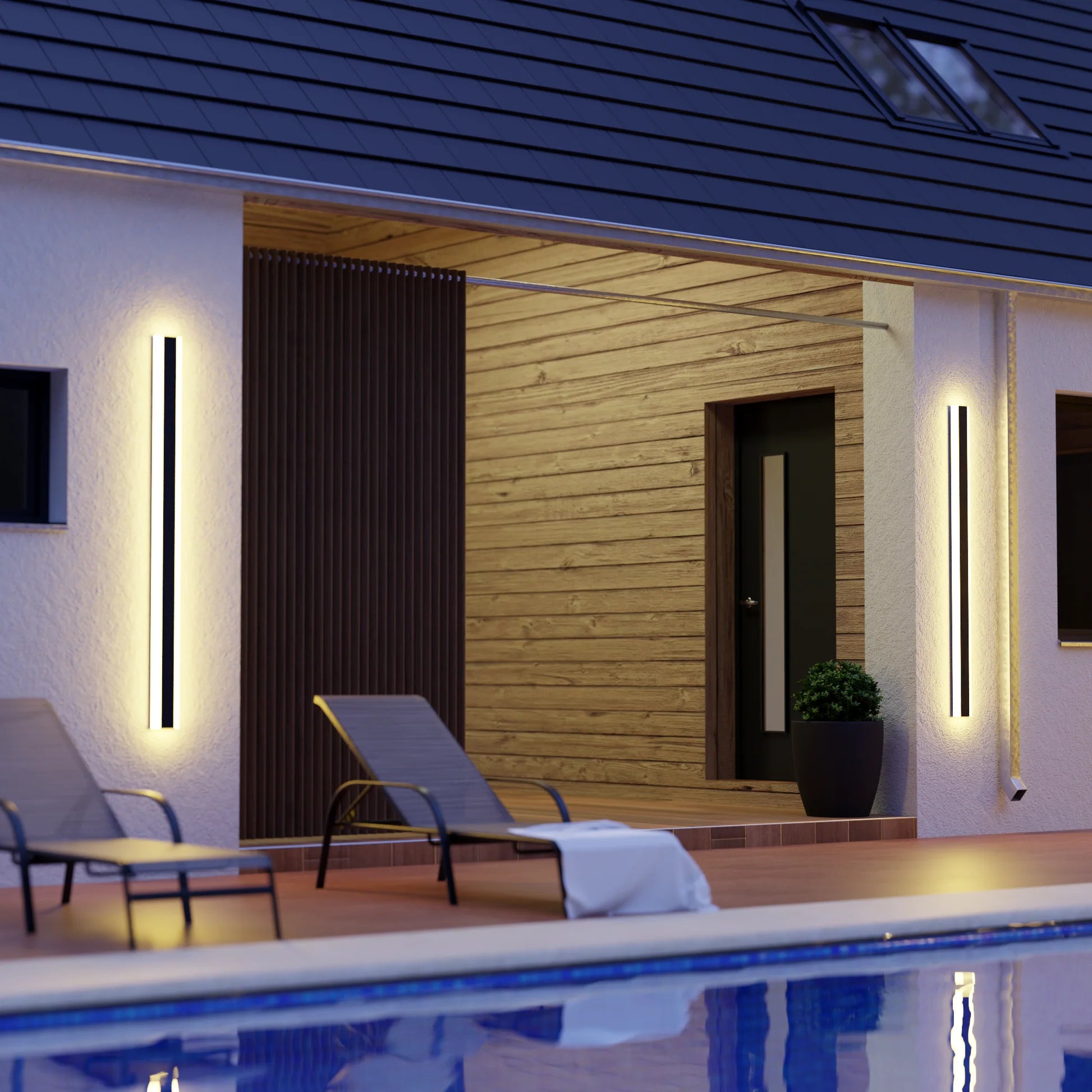 Minimalist Line Outdoor Waterproof Dust-proof LED Garden Wall Sconces