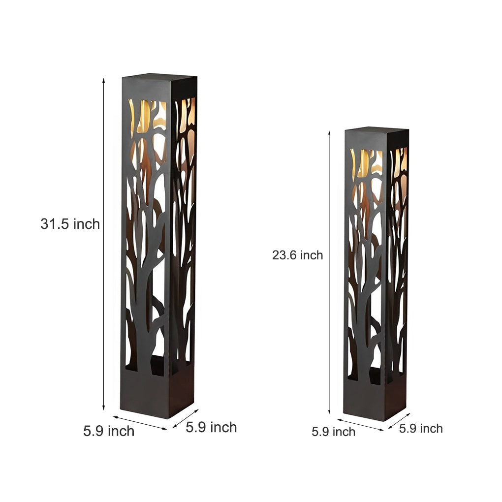 Solar-Powered Modern Outdoor Lawn Lights with Creative Hollow-Out Branch Pattern