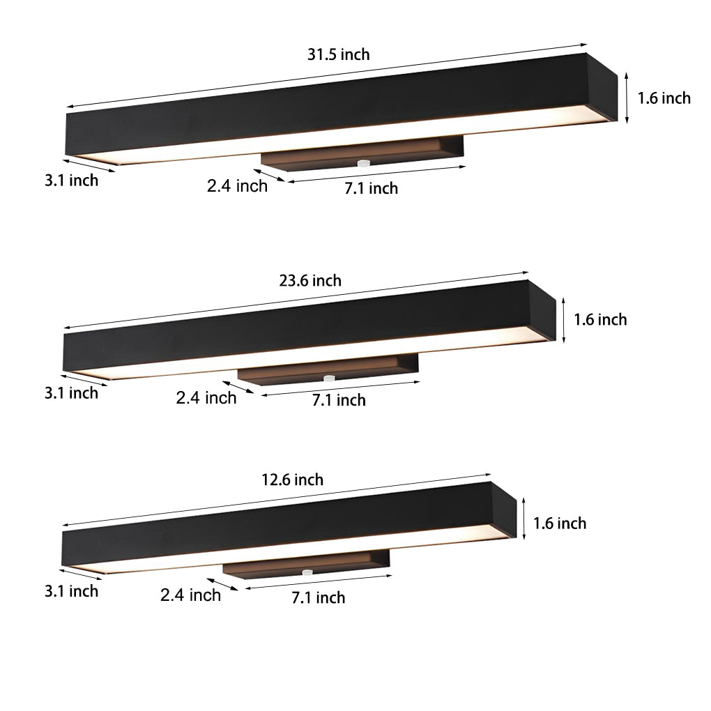 Outdoor Motion Sensor Black Rectangle Wall Light - Dazuma