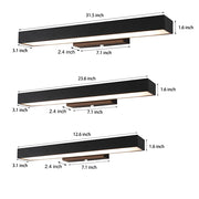 LED Linear Wall Light Outdoor Black Rectangular Lamp
