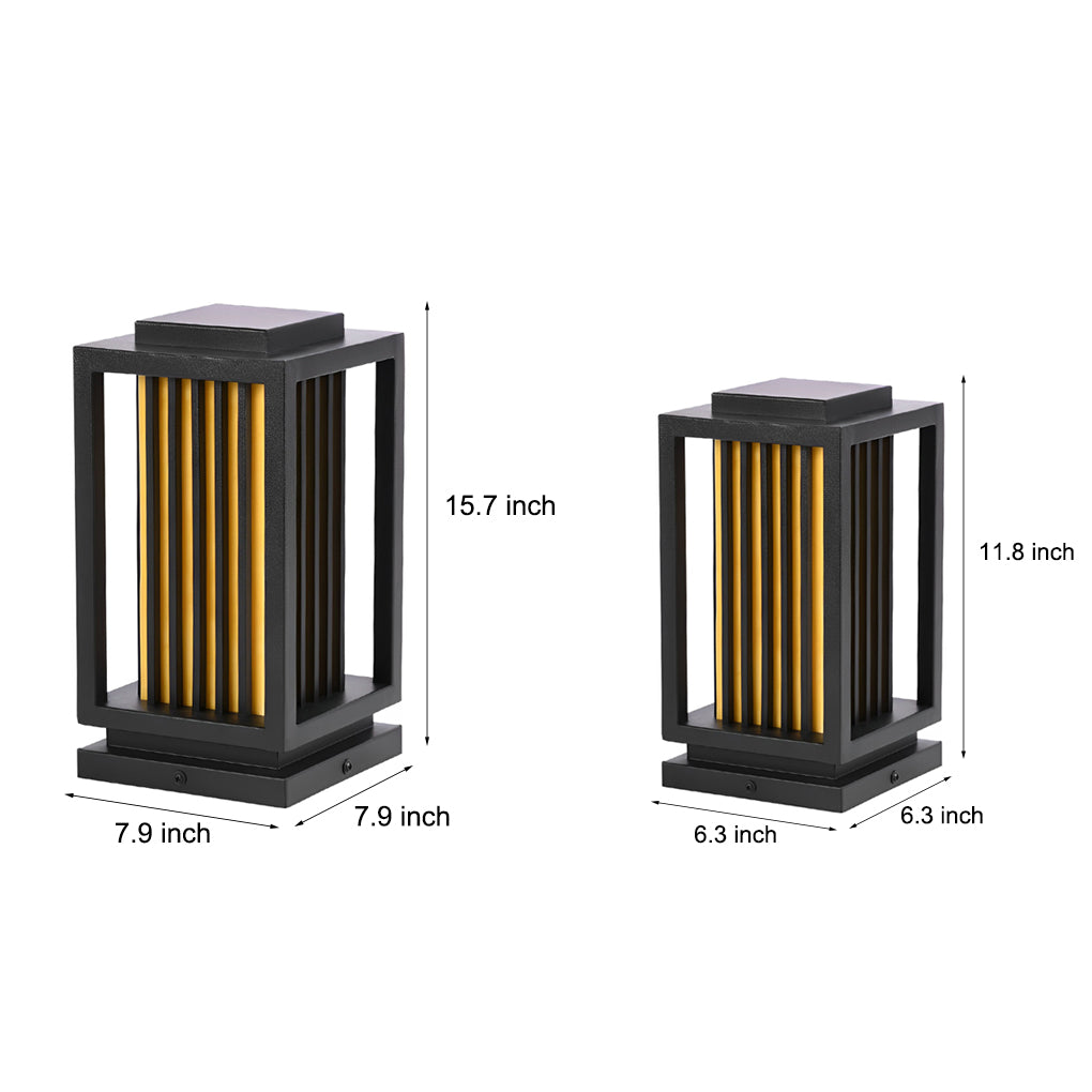 Modern Black LED Cage Pathway Lawn Lights