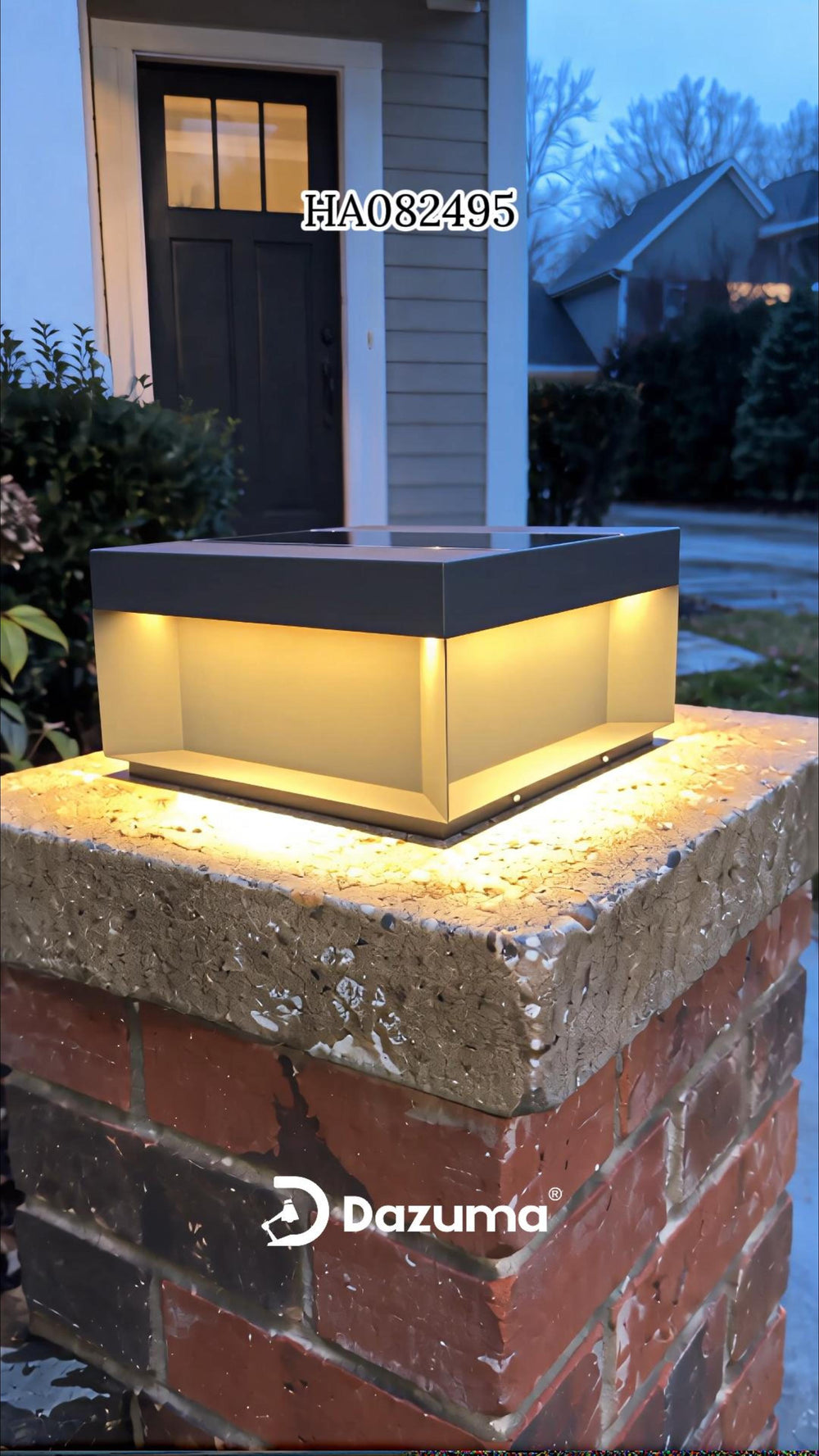 Square Solar Deck Lights Industrial Black LED Outdoor Landscape Light