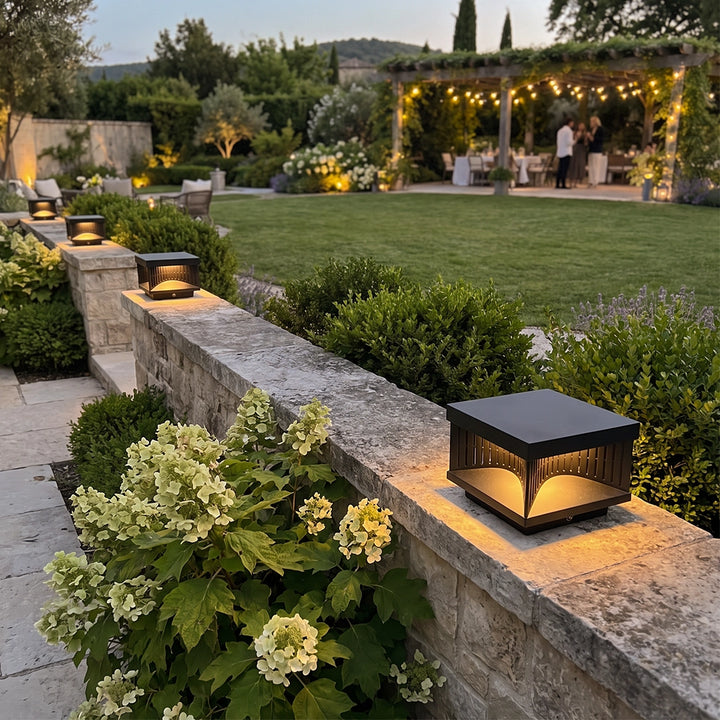 Square Outdoor Pillar Lights Stripe Decorative LED Light