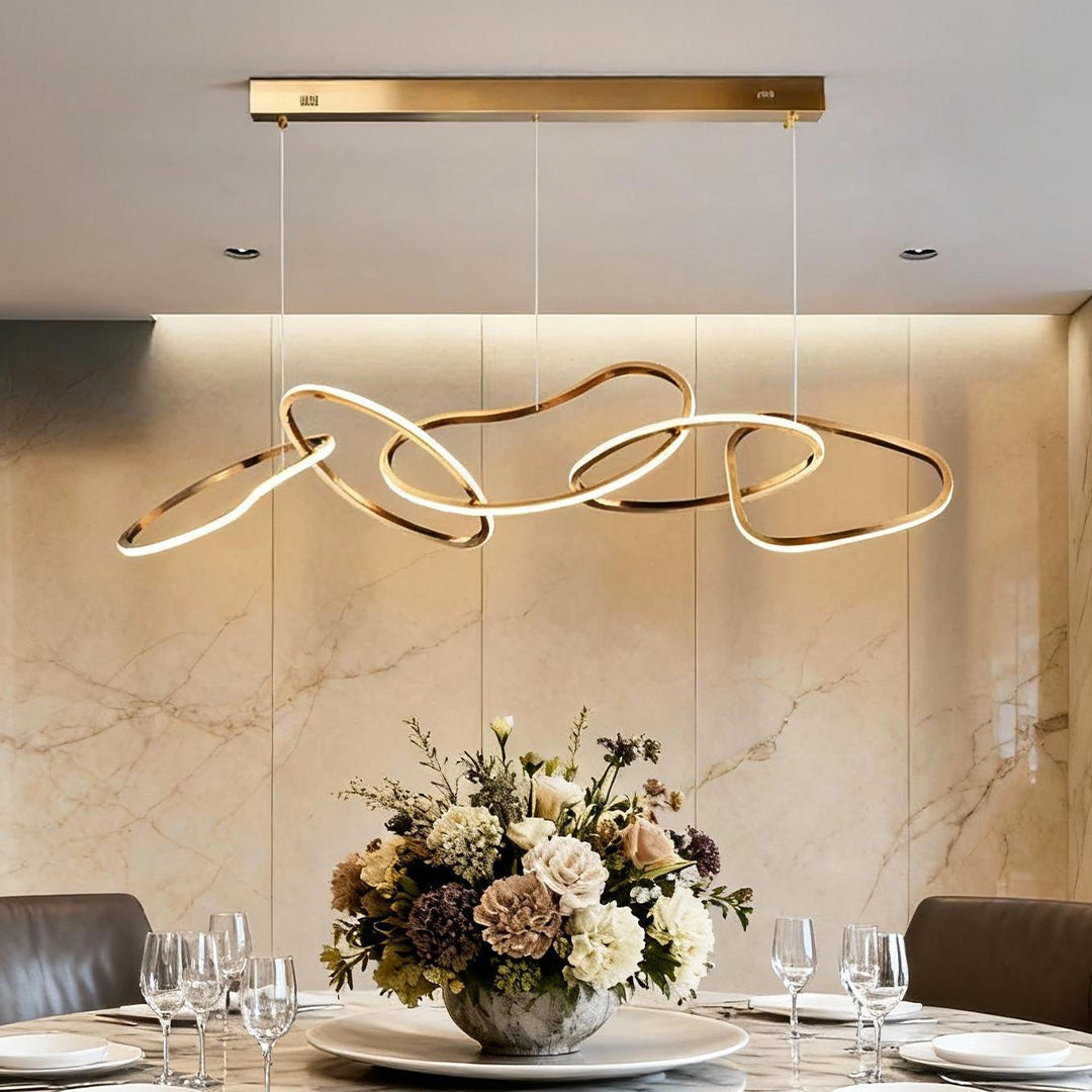 Irregular Circular Chainlink Dimmable LED Plating Modern Chandeliers