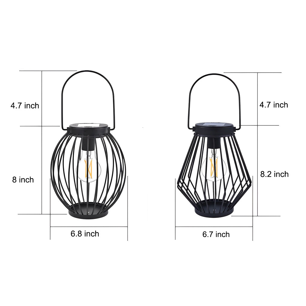 Waterproof Iron LED Portable Black Modern Solar Outdoor Lanterns Floor Lamp