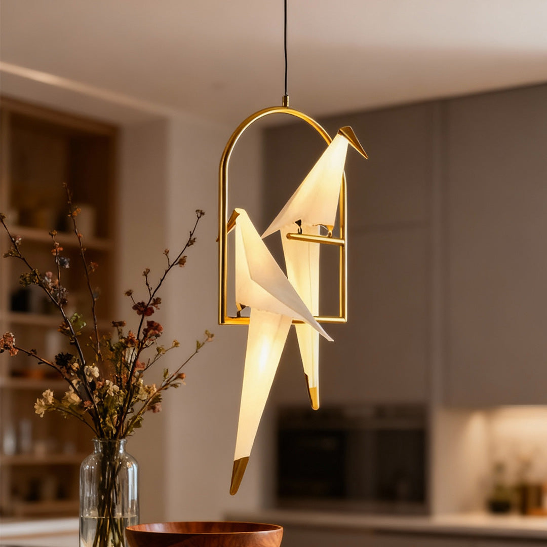 Bird Wall Light Modern Origami Crane Gold Accent Origami Wall Sconce