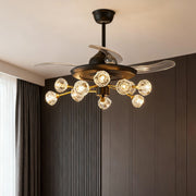 Ceiling Fan With Multiple Lights Nordic Crystal Invisible Ceiling Fan