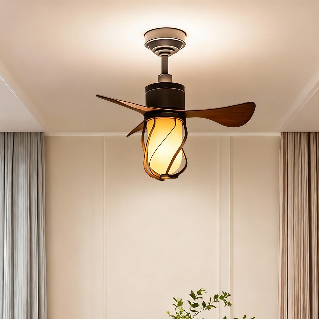 Vintage Style Ceiling Fan With Light Stylish LED Ceiling Fan