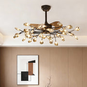 Glam Ceiling Fan with Light Minimalist Luxury Artistic Fan Lamp