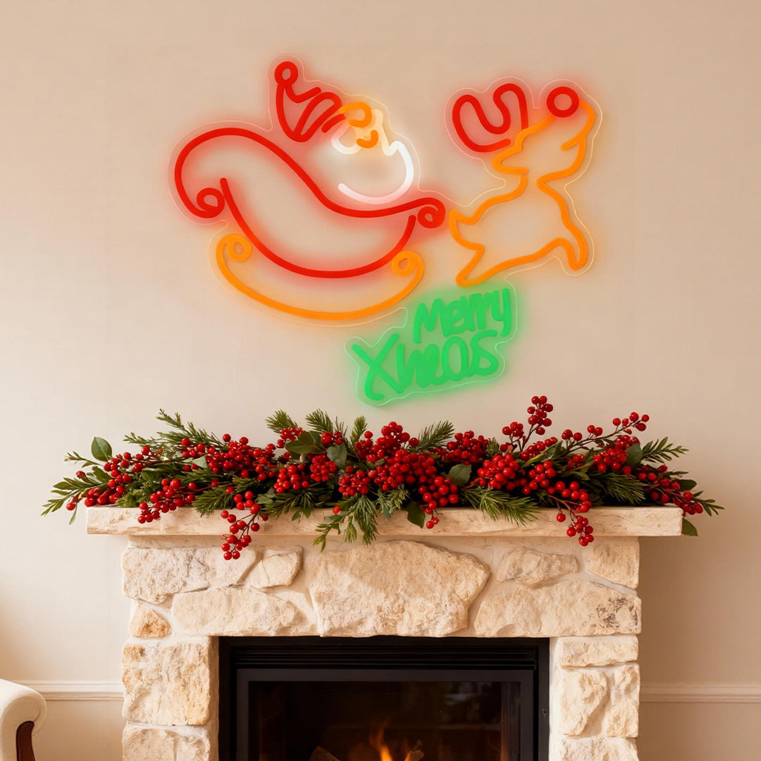 Neon Santa Claus Elk Reindeer Luminous Christmas LED Neon Signs Lights