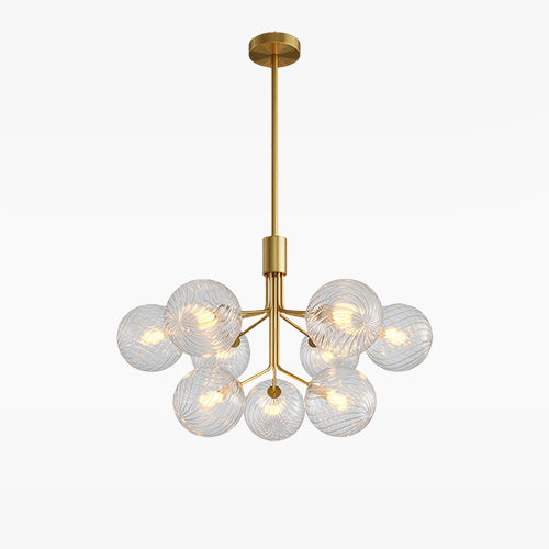 Luxury Modern Chandeliers Solid Copper Glass Ceiling Light