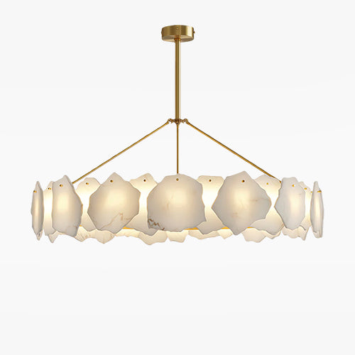 Modern LED Cloud Stone Copper Chandelier