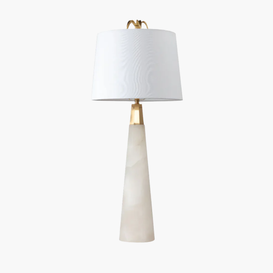 Nordic White Marble Tapered Table Lamp
