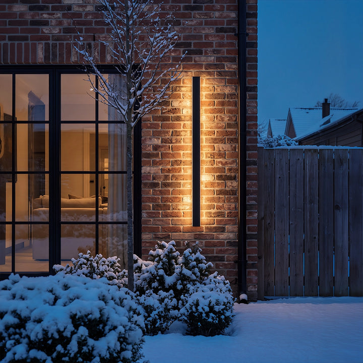 Outdoor Strip Wall Light Black Linear LED Integrated Light