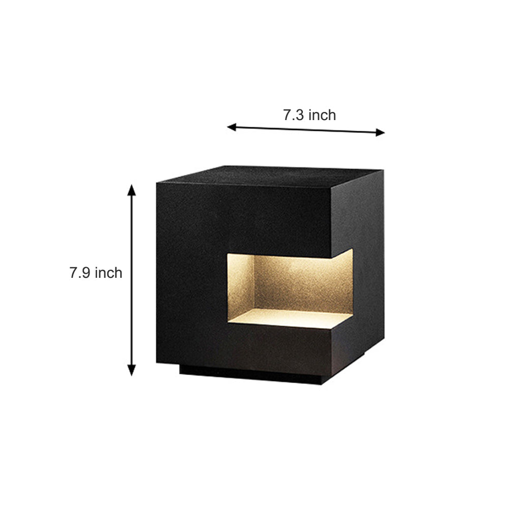 Sleek Square LED Black Outdoor Light - Dazuma