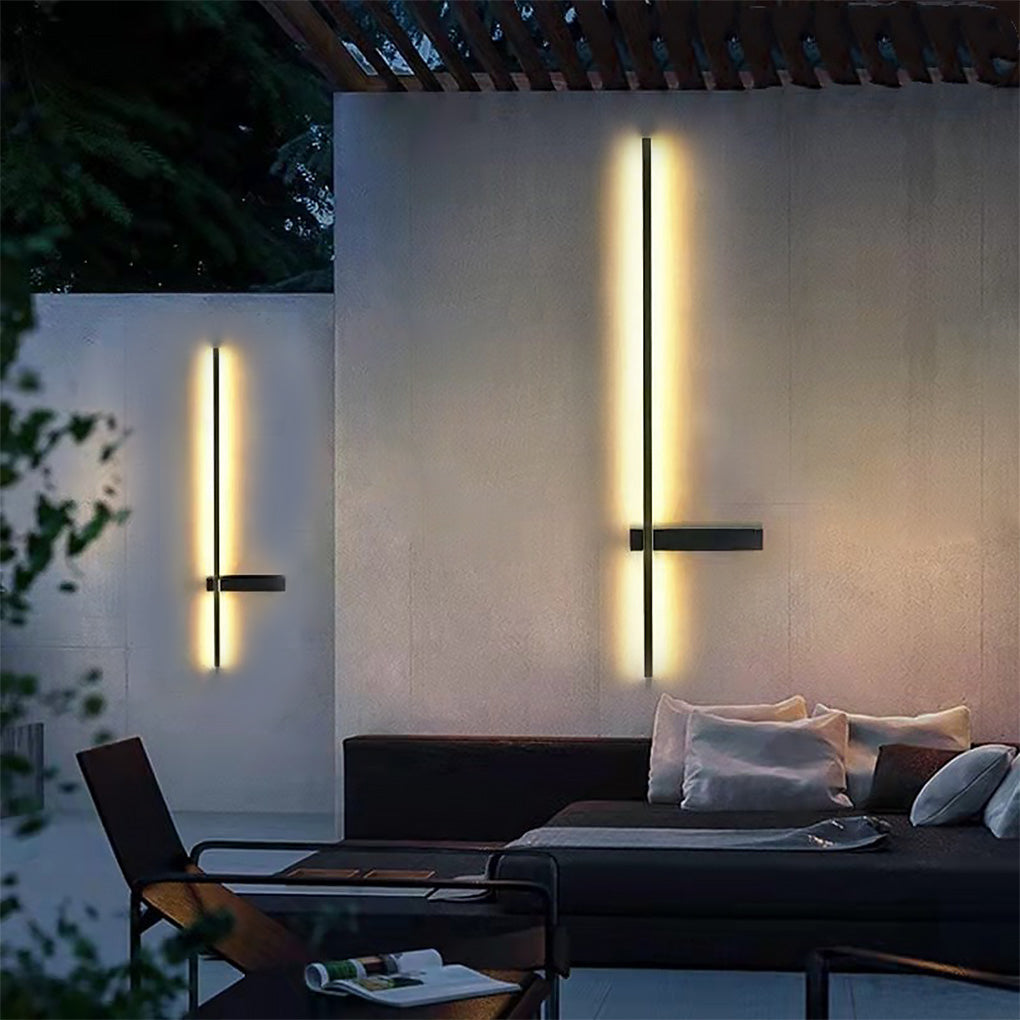 Interlaced Line Strips Waterproof Led Black Modern Outdoor Wall Lights - Dazuma