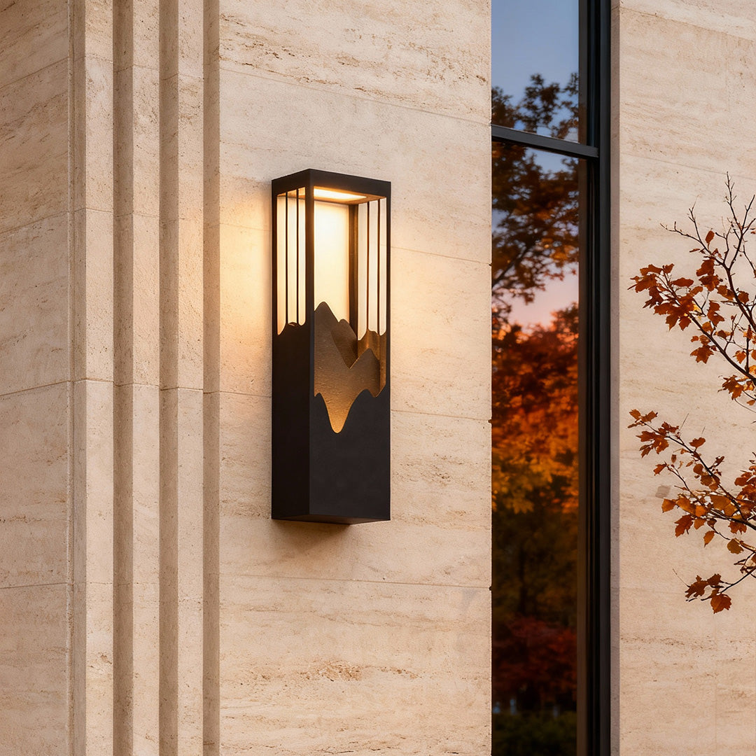 Mountain Scenery LED up Down Lighting Waterproof Solar Wall Lamp Porch Lights