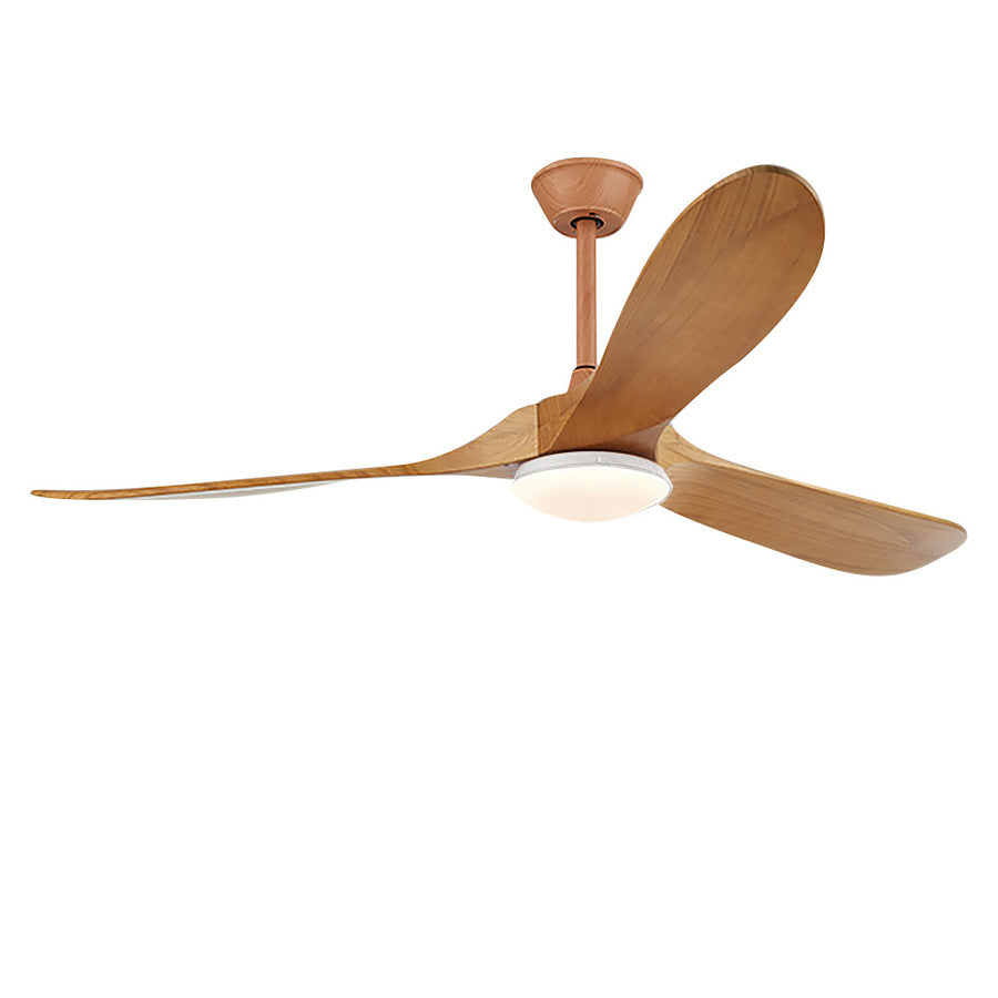 Retro Solid Wood Frequency Conversion Silent Dimming Ceiling Fan with Lights