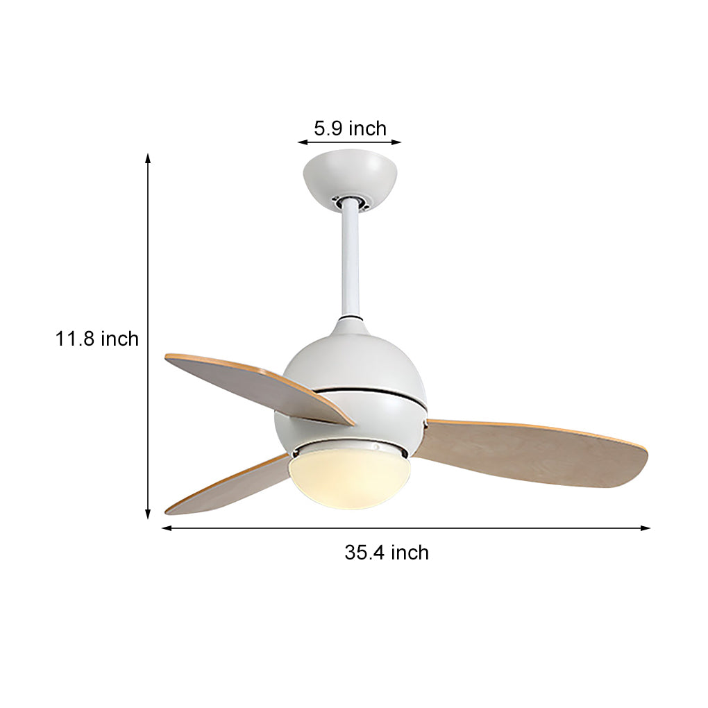 36 Inches Nordic Minimalist LED Remote Control Ceiling Fan Light for Living Room Dining Room