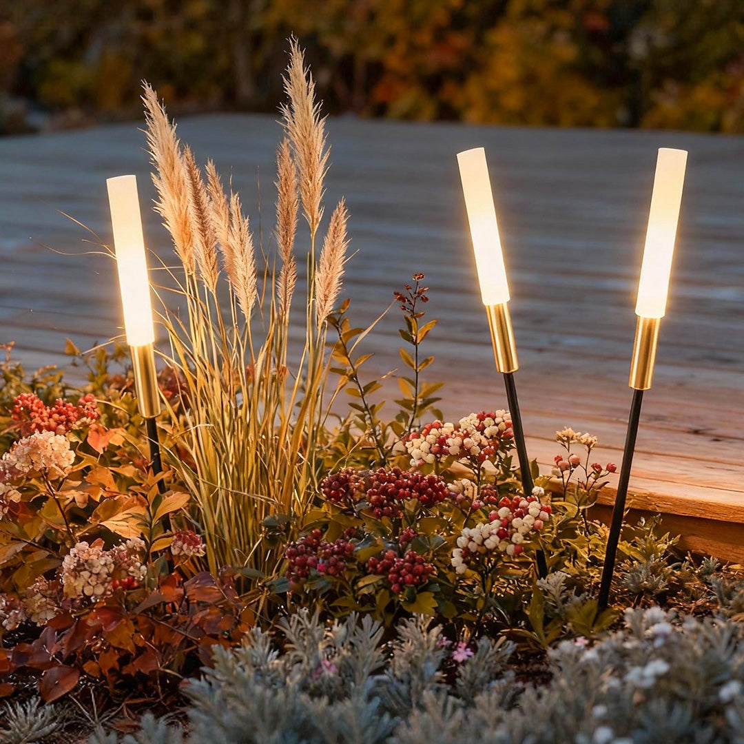 Reed & Cattail Outdoor Column Lights Low Voltage Solar LED Landscaping Garden Lawns Lighting