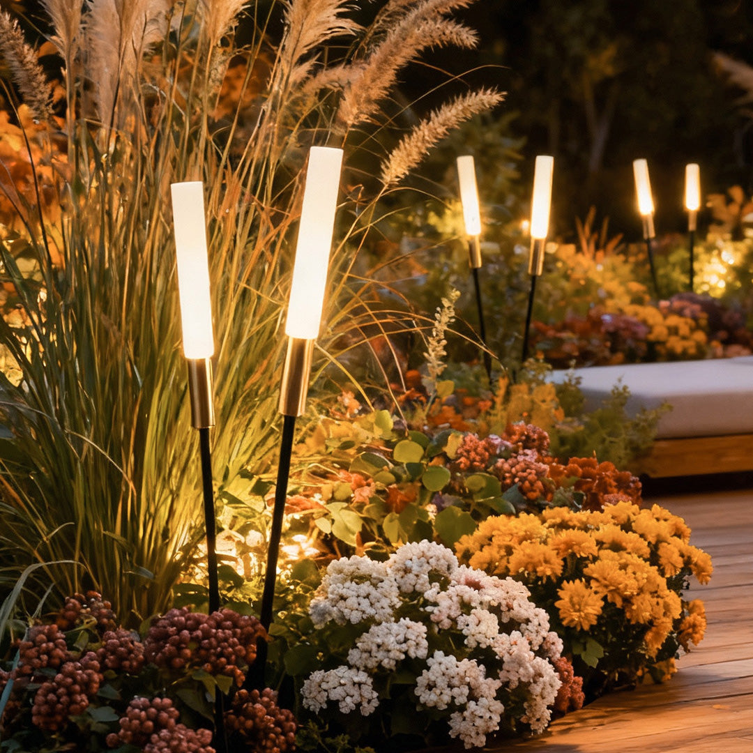 Reed & Cattail Outdoor Column Lights Low Voltage Solar LED Landscaping Garden Lawns Lighting