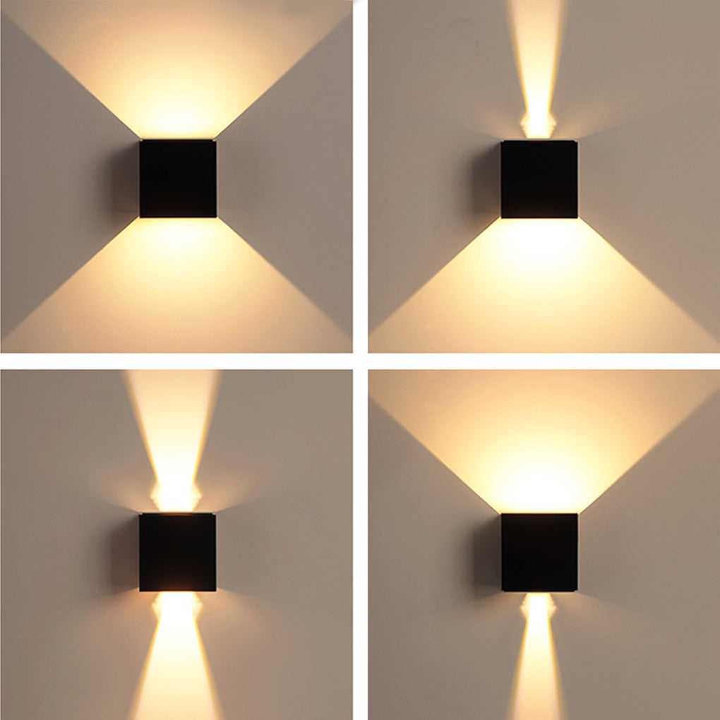 Black Square Up Down Lighting Exterior Lights for Entryway