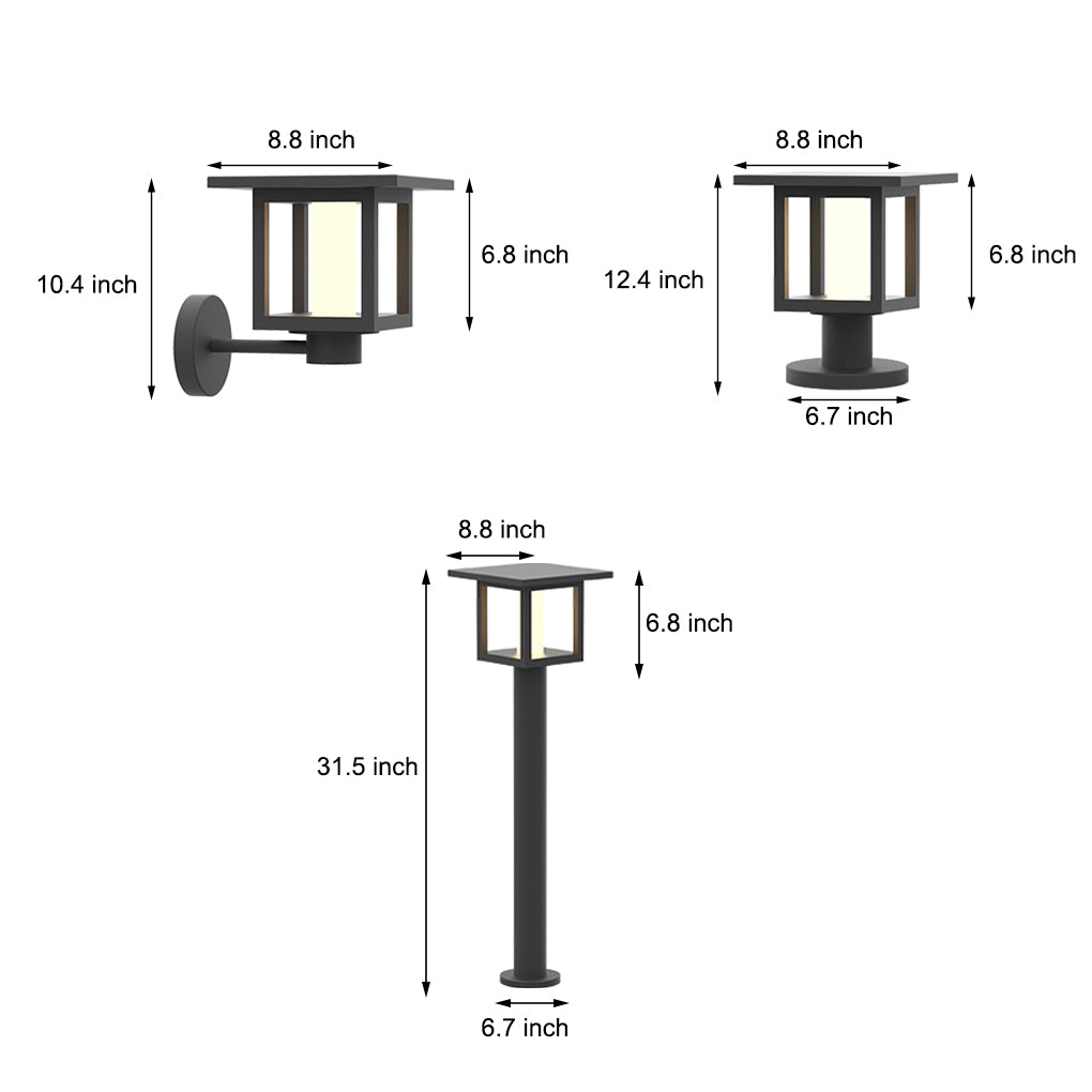 Villa Fence Post Lights Solar Outdoor LED Landscape Lighting Wall Light