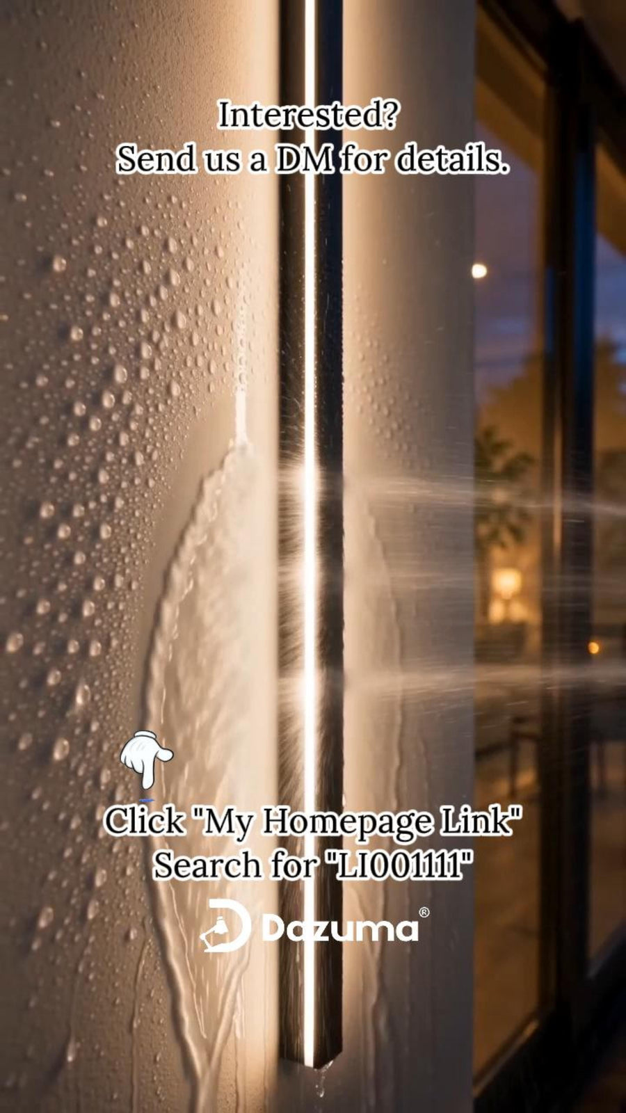 Outdoor Strip Wall Light Black Linear LED Integrated Light