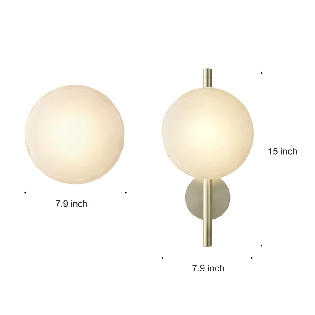 Round Glass Shell Design Background Wall Bedroom Bedside Wall Lamp Study Ceiling Lights