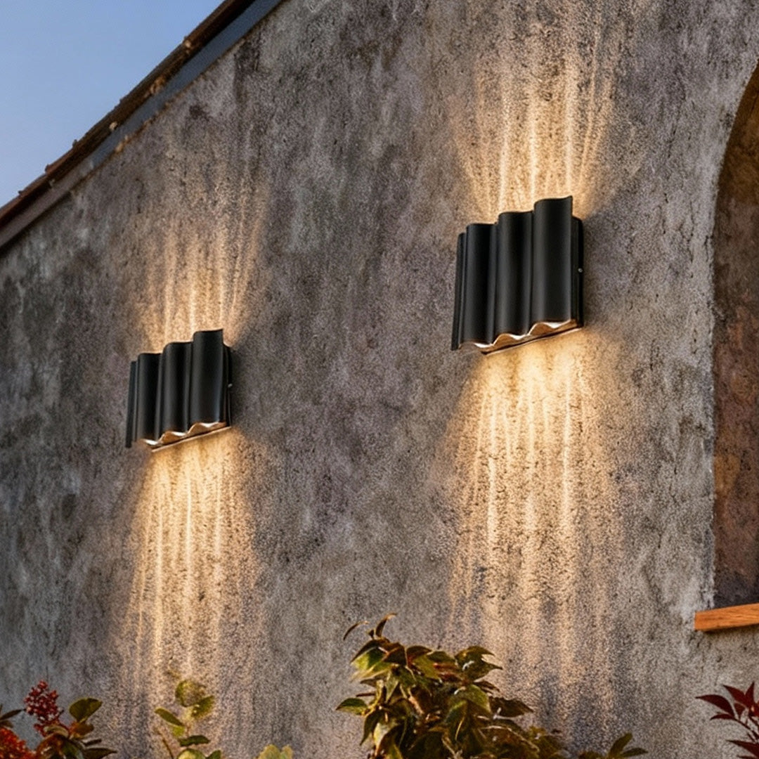 Wave Wall Sconces Outdoor Cool LED Up and Down Wall Mounted Lights