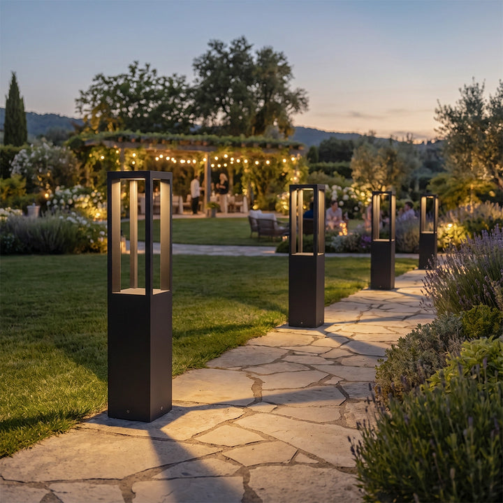 LED Bollard Garden Light Black Aluminum Garden Landscape Light