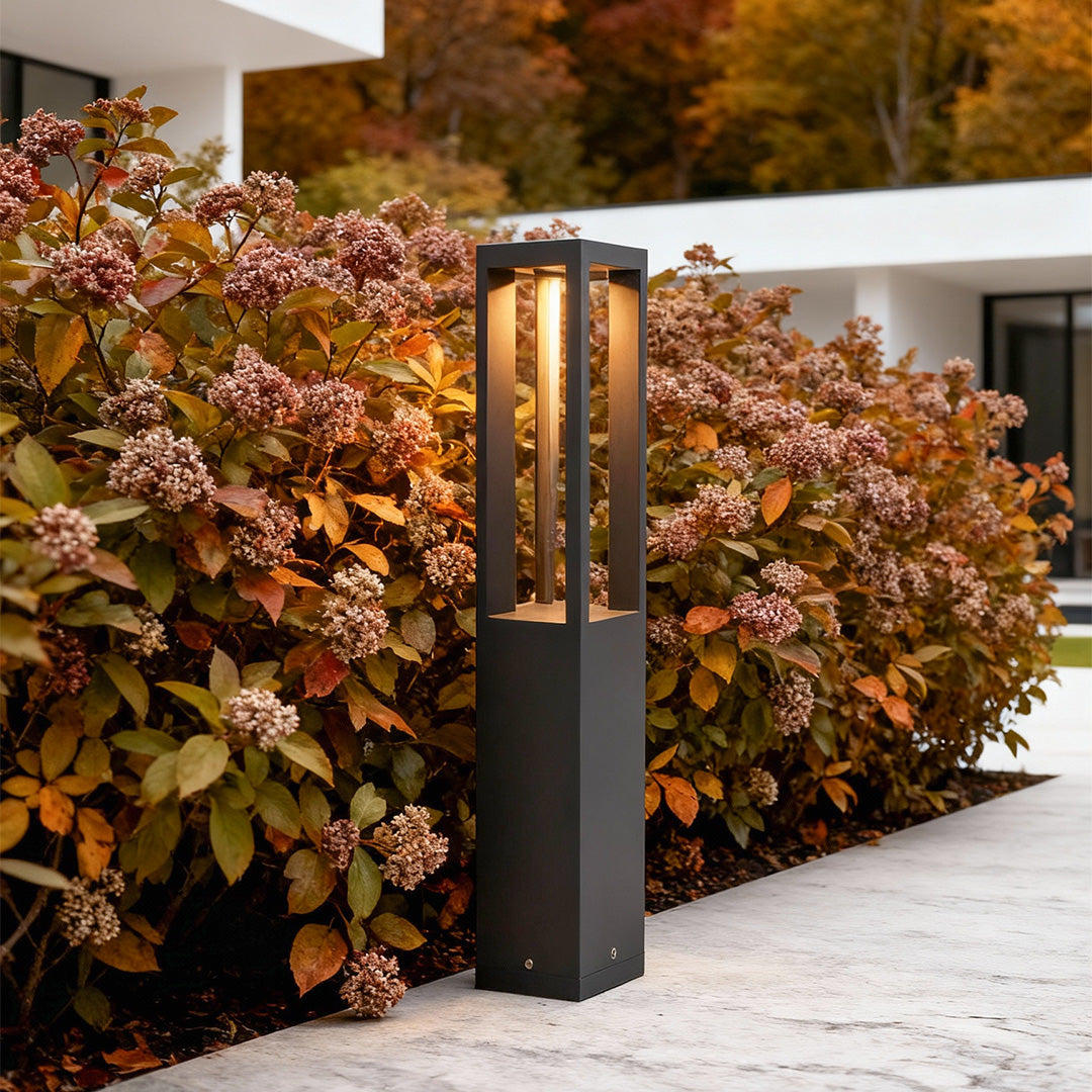 Black Aluminum Garden LED 7W 4-Beam Landscape Bollard Lights