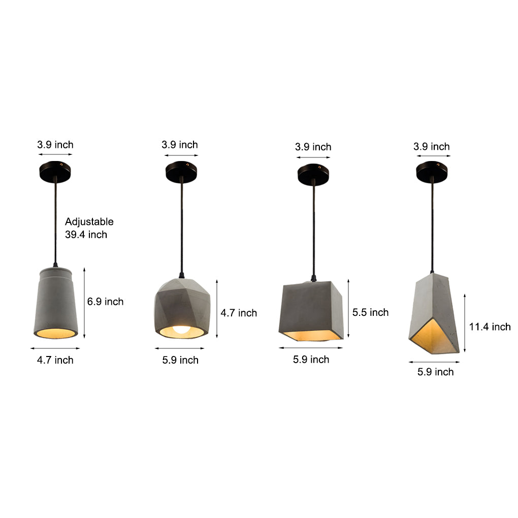 Industrial Style Cement Pendant Light Hanging Lamp Farmhouse Chandelier