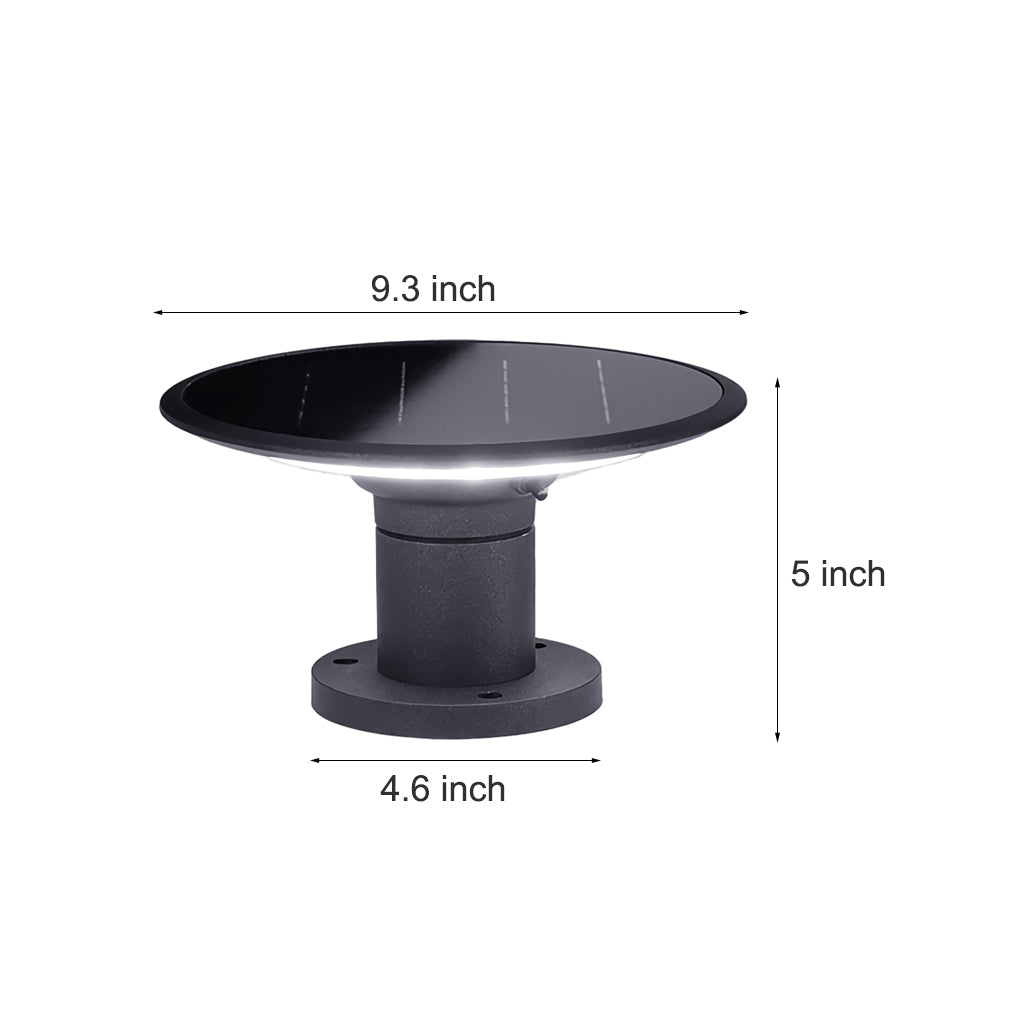 Round UFO Shaped Two Color Temperature LED Solar Waterproof Outdoor Fence Post Lights